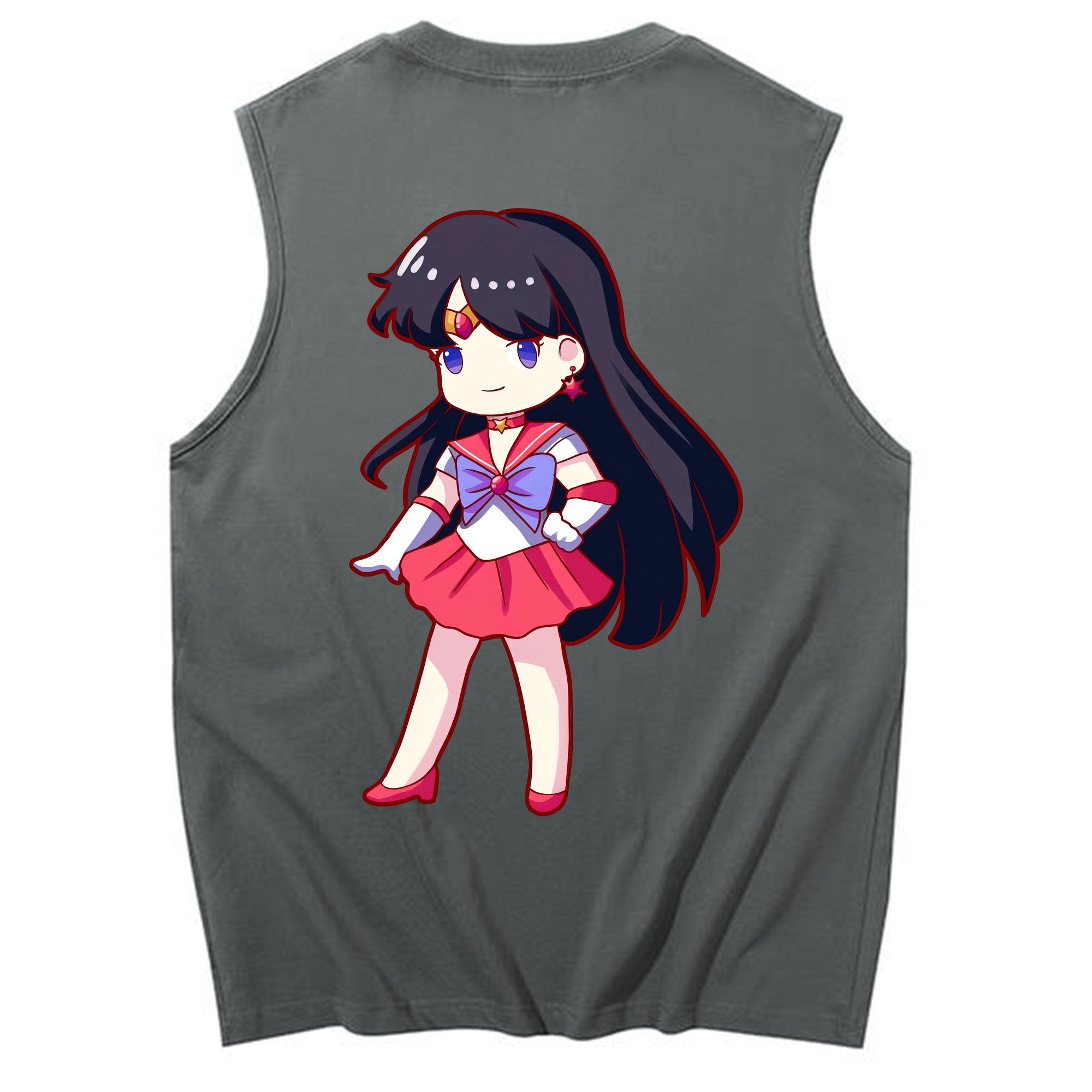 （画像用） 美少女戦士セーラームーン 火野レイ ひの レイ Sailor Moon Hino Rei （セーラーマーズ,Sailor Mars） コットン100％タンクトップ（背面プリント）